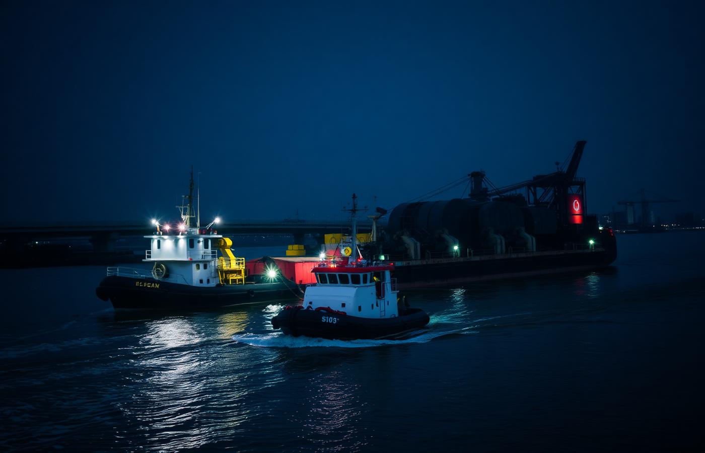 Tug and barge at Singapore harbour
