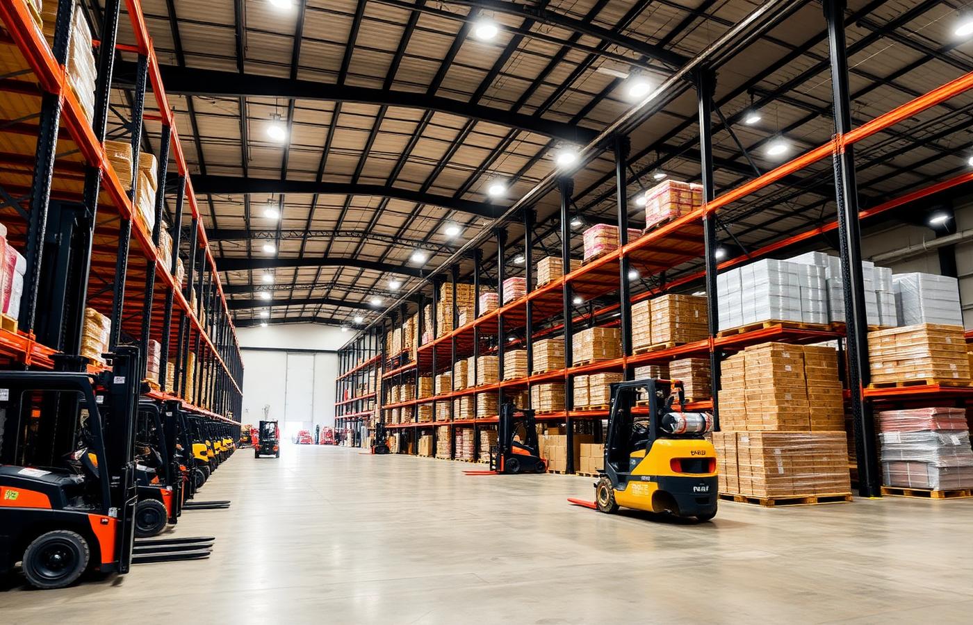 AME warehouse interior with forklifts